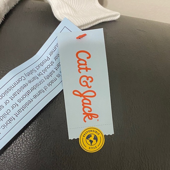 Cat & Jack White and Gray Kids Pajama Sleep Oneies - Picture 7 of 8